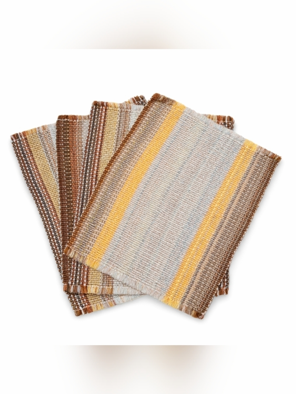 Woven Stripe Dining Placemats - Yellow & Brown